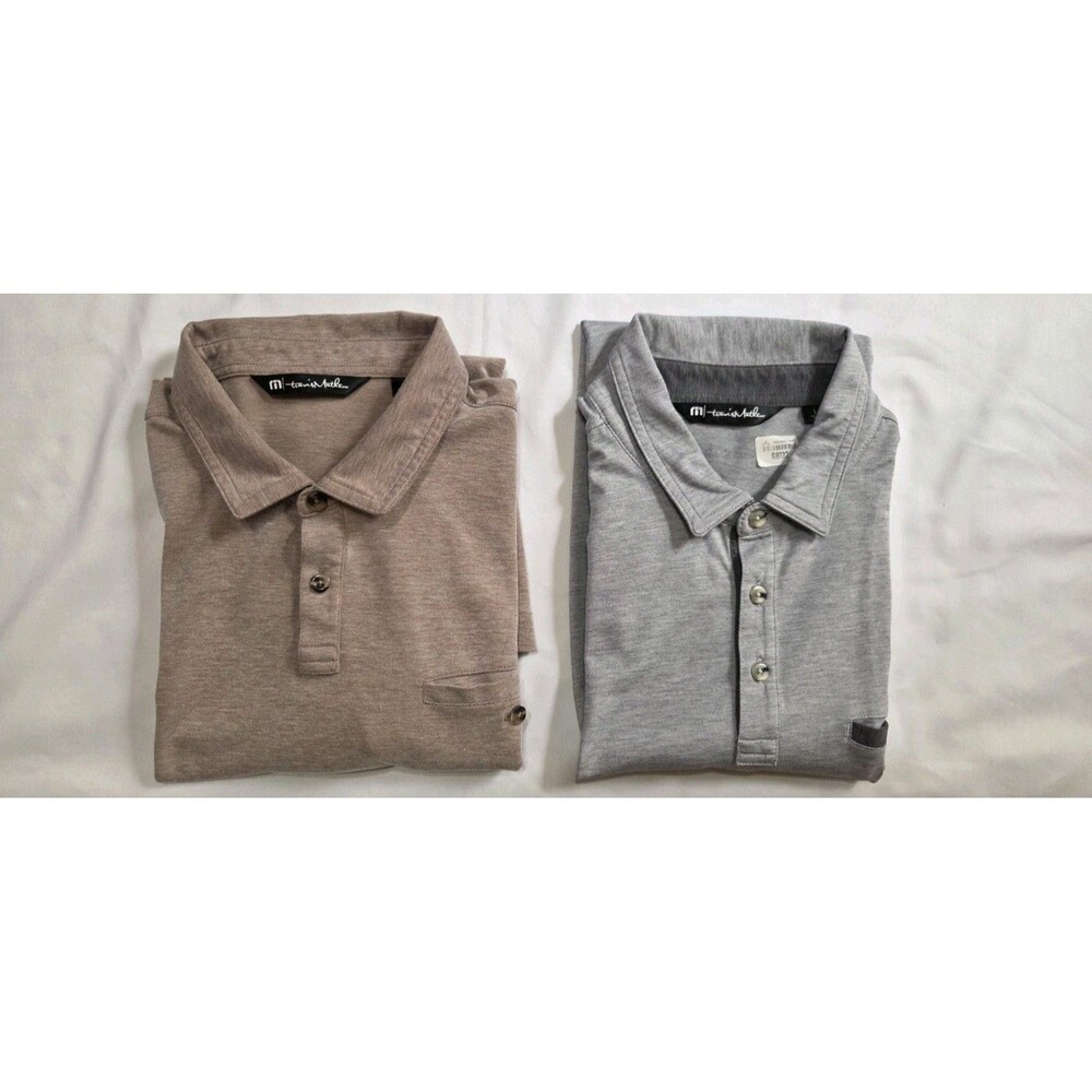Travis Mathew Performance Polo Shirt Lot of 2 Large Stretch Golf Preppy